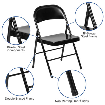 Black Metal Folding Chair