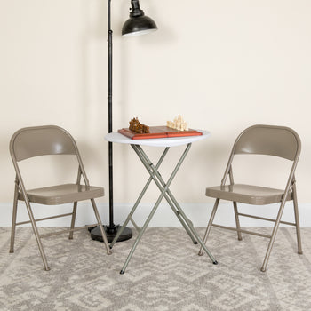 Gray Metal Folding Chair