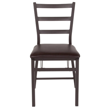 Brown Ladderback Folding Chair