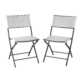 2PK Black/White Folding Chairs