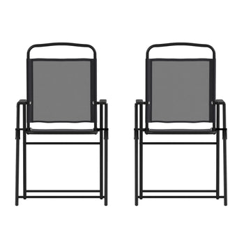 2PK Black Folding Sling Chairs