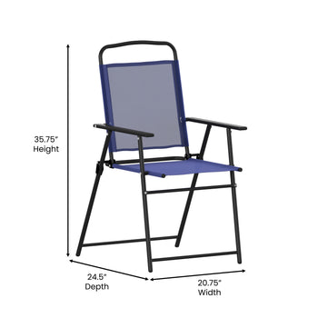 2PK Navy Folding Sling Chairs