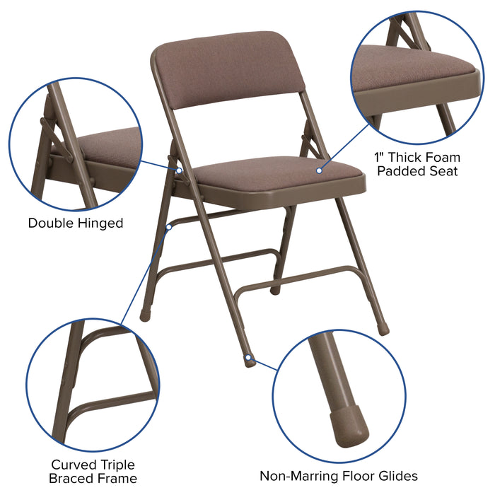 Beige Fabric Folding Chair