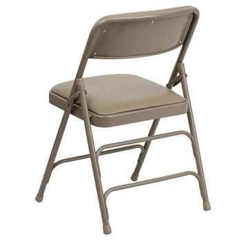 Beige Vinyl Folding Chair