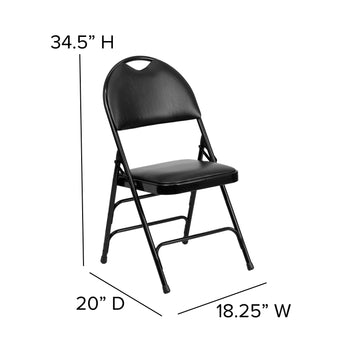 Black Vinyl Folding Chair