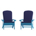 2PK Blue Chairs-Blue Cushions