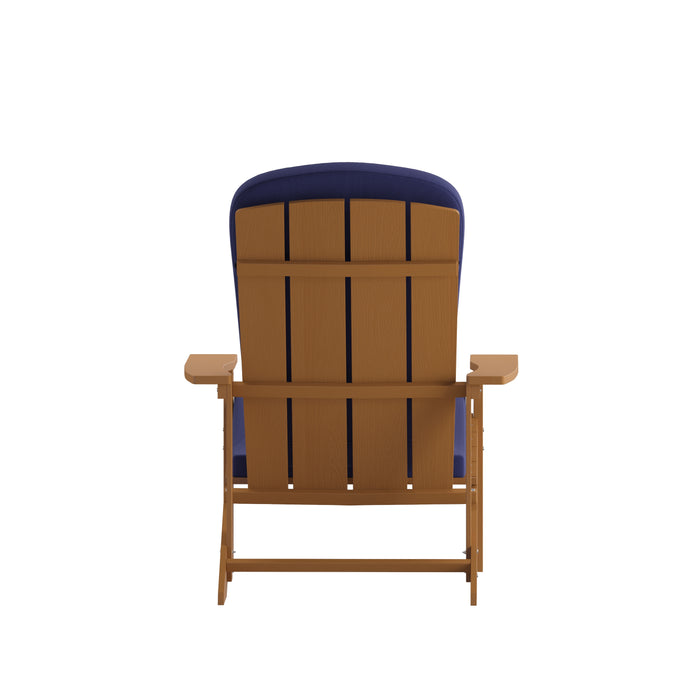 2PK Teak Chairs-Blue Cushions