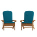 2PK Teak Chairs-Teal Cushions