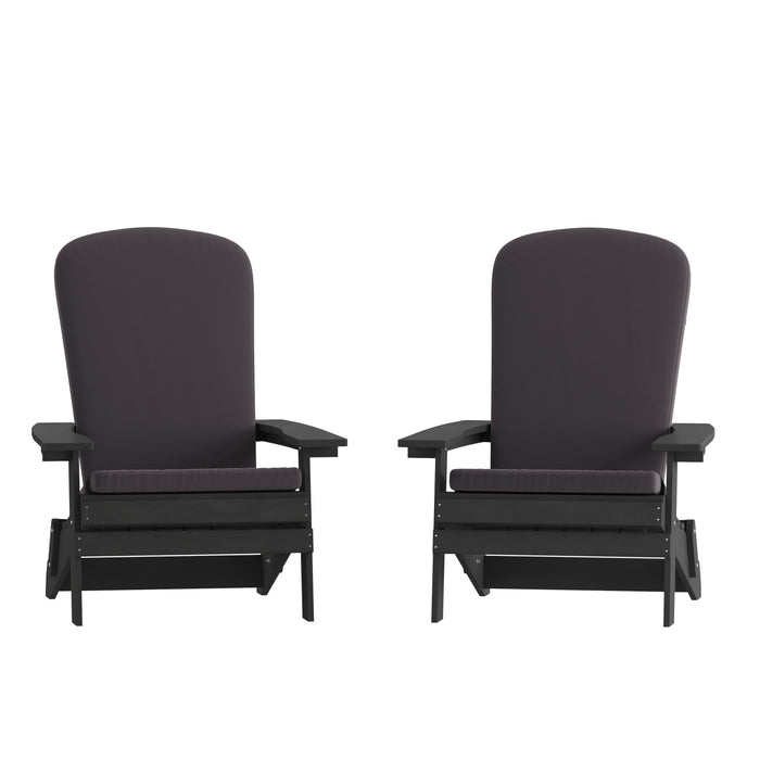 2PK Black Chairs-Gray Cushions