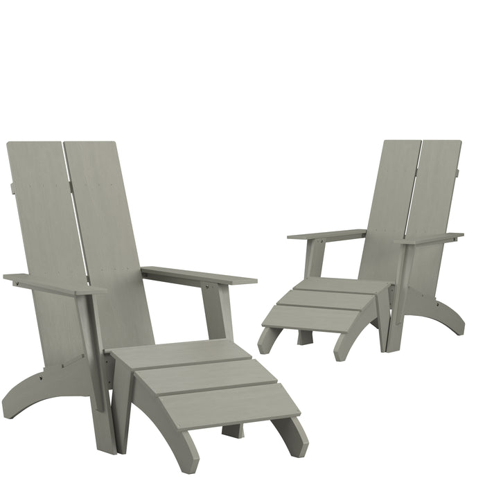 Gray Chair & Ottoman Set of 2
