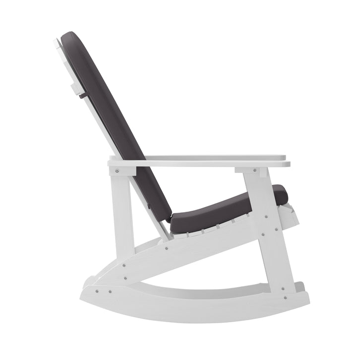 2PK White Chairs-Gray Cushions