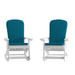 2PK White Chairs-Teal Cushions