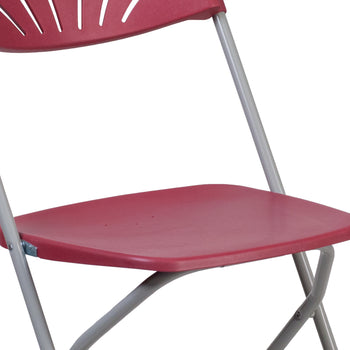 Burgundy Plastic Folding Chair
