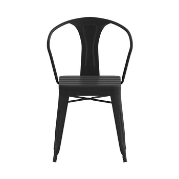 2PK Black Steel Patio Chairs