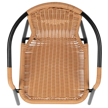 Beige Rattan Stack Chair