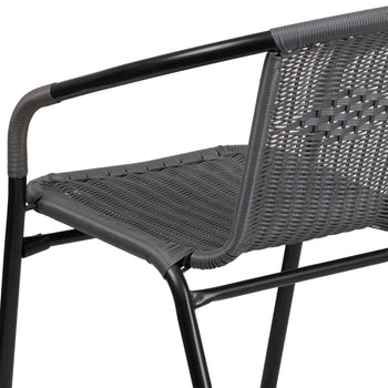 Gray Rattan Stack Chair