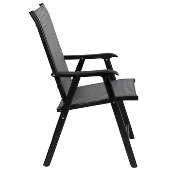 2PK GY/BK Folding Patio Chair