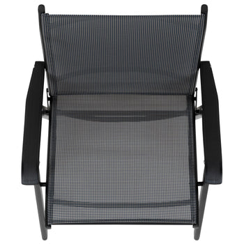 2PK GY/BK Folding Patio Chair