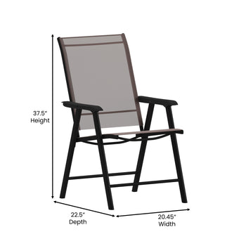 2PK BR/BK Folding Patio Chair