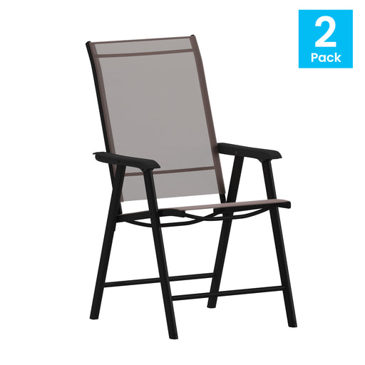 2PK BR/BK Folding Patio Chair