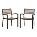 2 Pack Faux Teak Patio Chairs