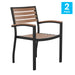 2 Pack Faux Teak Patio Chairs