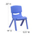 2PK Blue Plastic Stack Chair