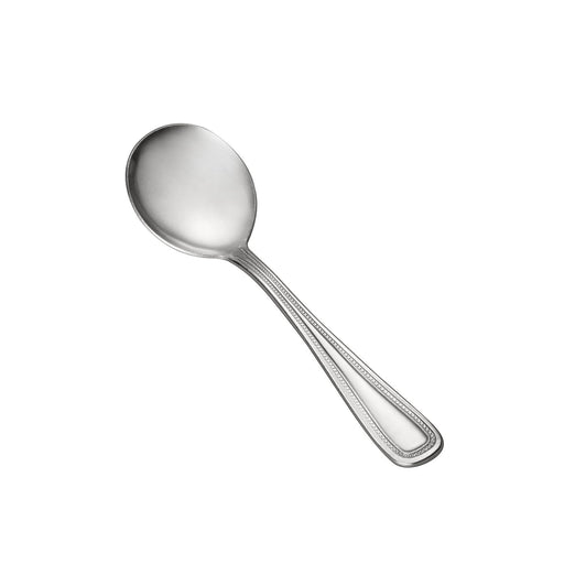 CAC China Pearl Bouillon Spoon 18/0 Stainless Steel Heavy Weight 6 1/4 inch - 12 count