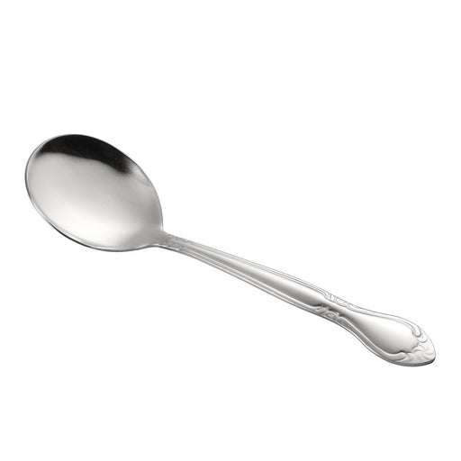 CAC China Elizabeth Bouillon Spoon Mirror 18/0 Stainless Steel Heavy Weight 6 inch - 12 count