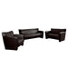 Brown Leather Reception Set