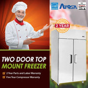Atosa USA MBF8002 52-Inch Two Door Upright Freezer - Energy Star Rated