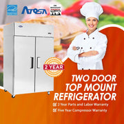 Atosa USA MBF8005 52-Inch Two Door Upright Refrigerator - Energy Star Rated