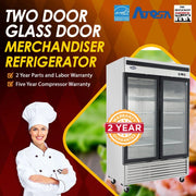 Atosa USA MCF8707 55-Inch Glass Two Door Merchandiser Upright Refrigerator