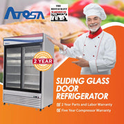 Atosa USA MCF8709 Sliding Glass Merchandiser 55-Inch Two Door Refrigerator
