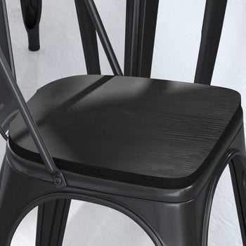 4PK Black Poly Chair Seats