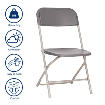 4 Pack Gray Folding Chairs