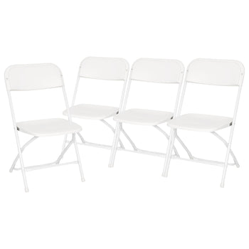 4 Pack White Folding Chairs