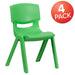 4PK Green Plastic Stack Chair