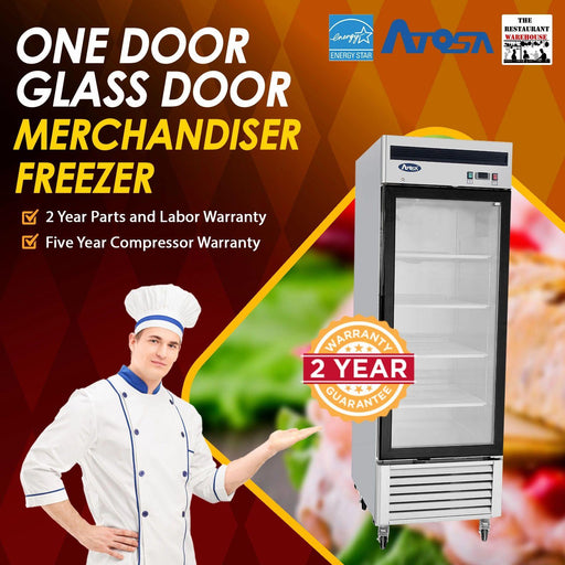 Atosa USA MCF8701 27-Inch Glass One Door Merchandiser Upright Freezer