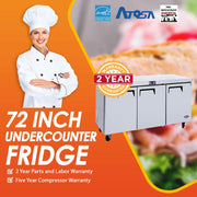 Atosa USA MGF8404 Undercounter 72-Inch Three Door Refrigerator - Energy Star Rated