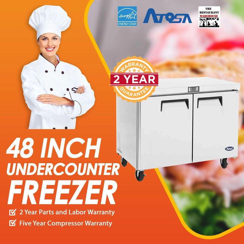 Atosa USA MGF8406 Undercounter 48-Inch Two Door Freezer