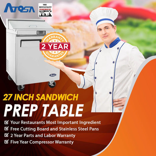 Atosa MSF8301 27-Inch Sandwich Prep Table