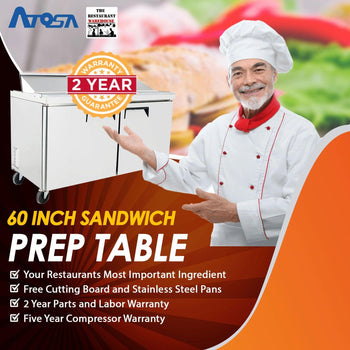 Atosa USA MSF8303 60-Inch Sandwich Prep Table