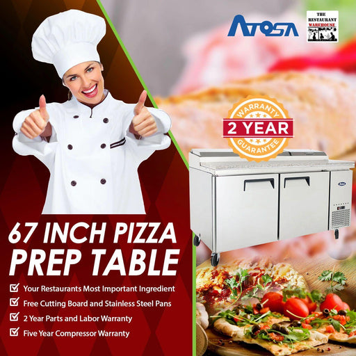 Atosa MPF8202 67 inch Pizza Prep Table