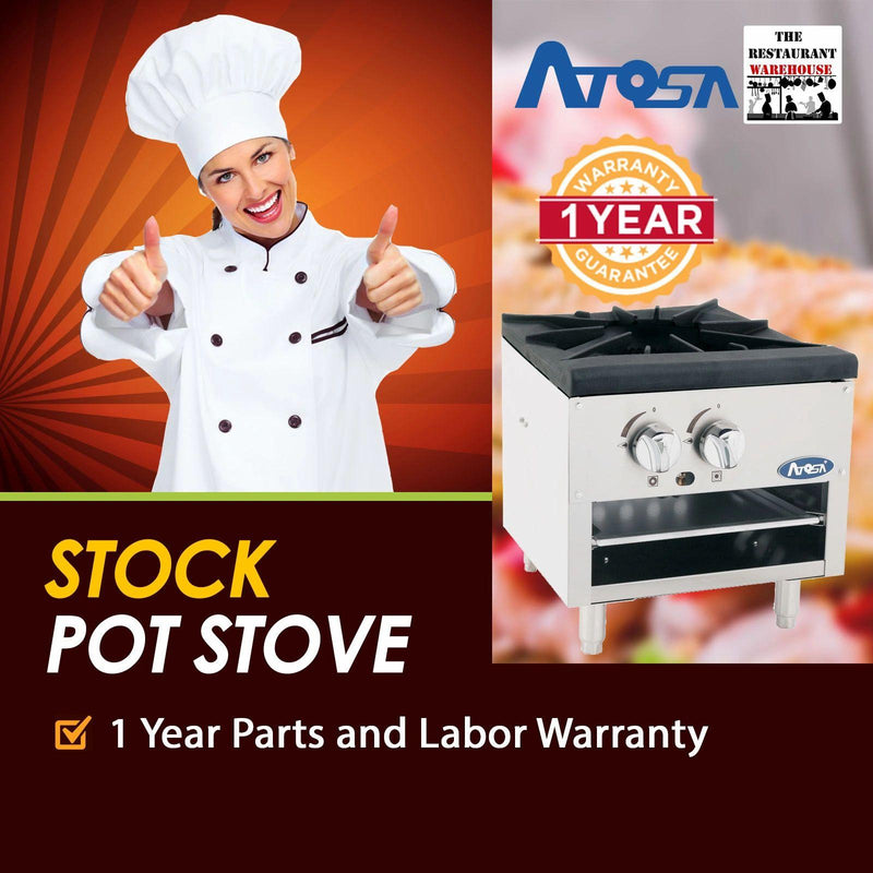 Atosa USA ATSP-18-1L 18-Inch Low Stock Pot Stove - Natural Gas