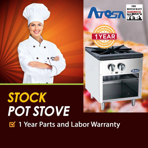 Atosa USA ATSP-18-1 Heavy Duty Stainless Steel 18-Inch Stock Pot Stove - Natural Gas