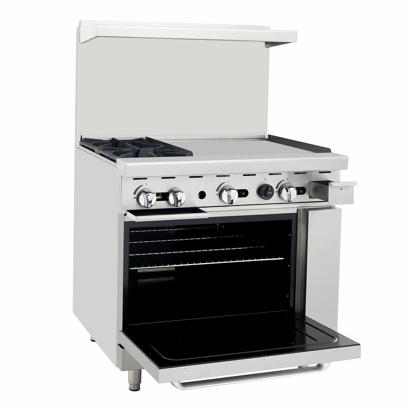 Atosa USA AGR-2B24GR Two Burner 24-Inch Griddle Propane Gas Range