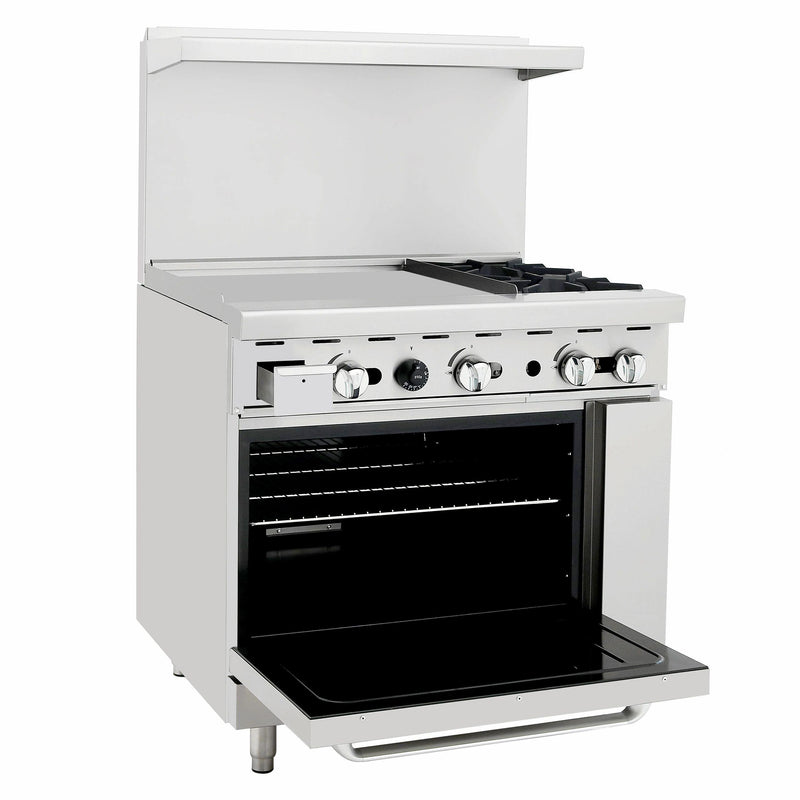 Atosa USA AGR-2B24GL 24-Inch Griddle Two Burner Natural Gas Range