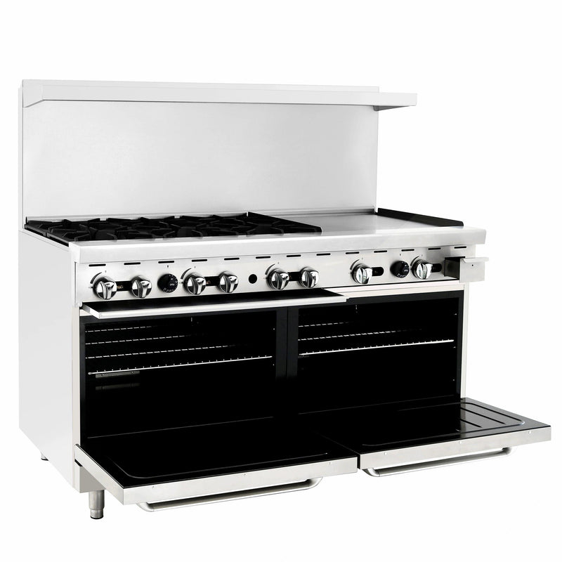 Atosa USA AGR-6B24GR Six Burner 24-Inch Griddle Natural Gas Range