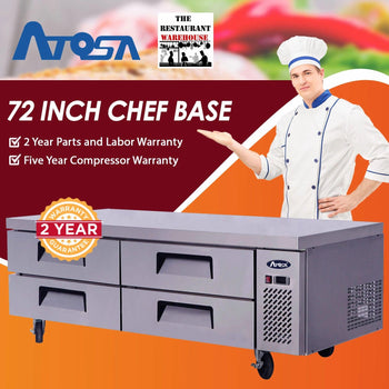Atosa USA MGF8453 72-Inch Chef Base Refrigerated Equipment Stand